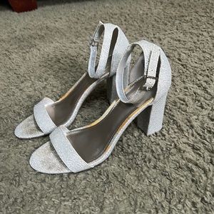 Cute silver sparkly heels